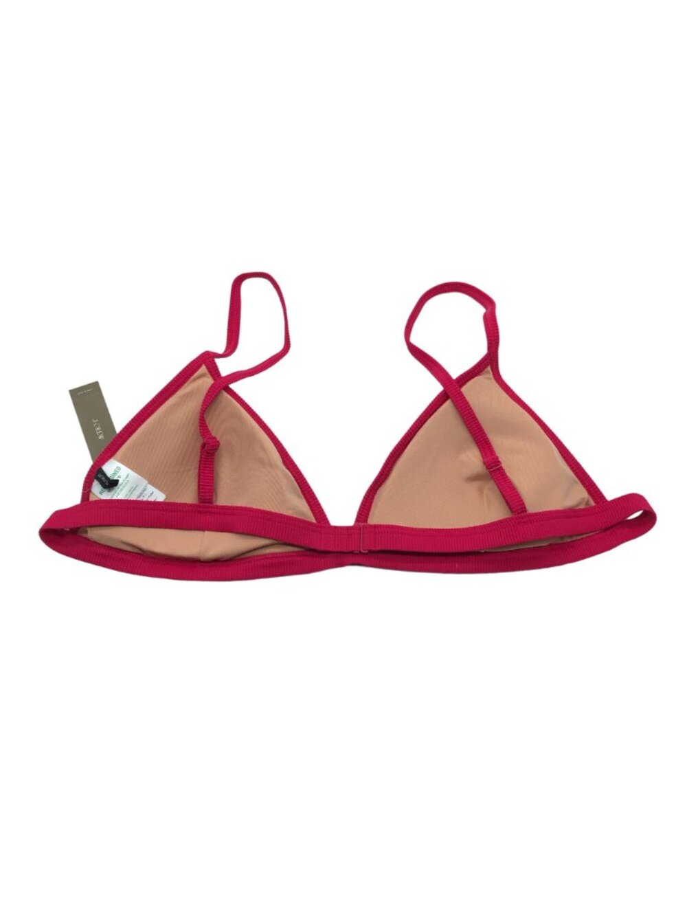 J Crew Ribbed Triangle Bikini Top Removable Padding Pink XL - Picture 2 of 4